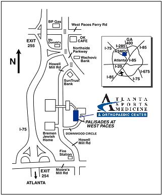 Atlanta Sports Medicine Map Detail