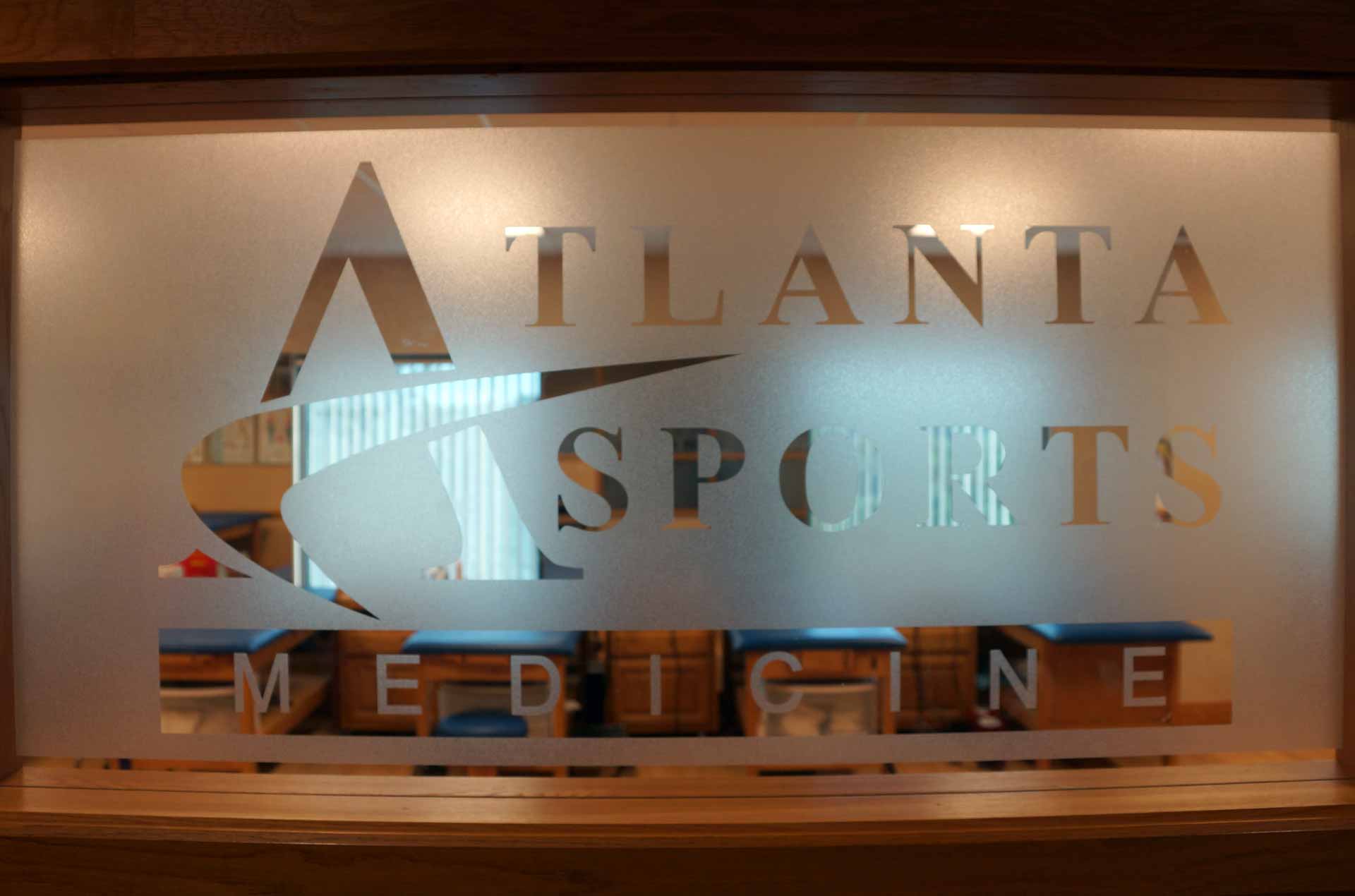 Atlanta Sports Medicine Glass Sign